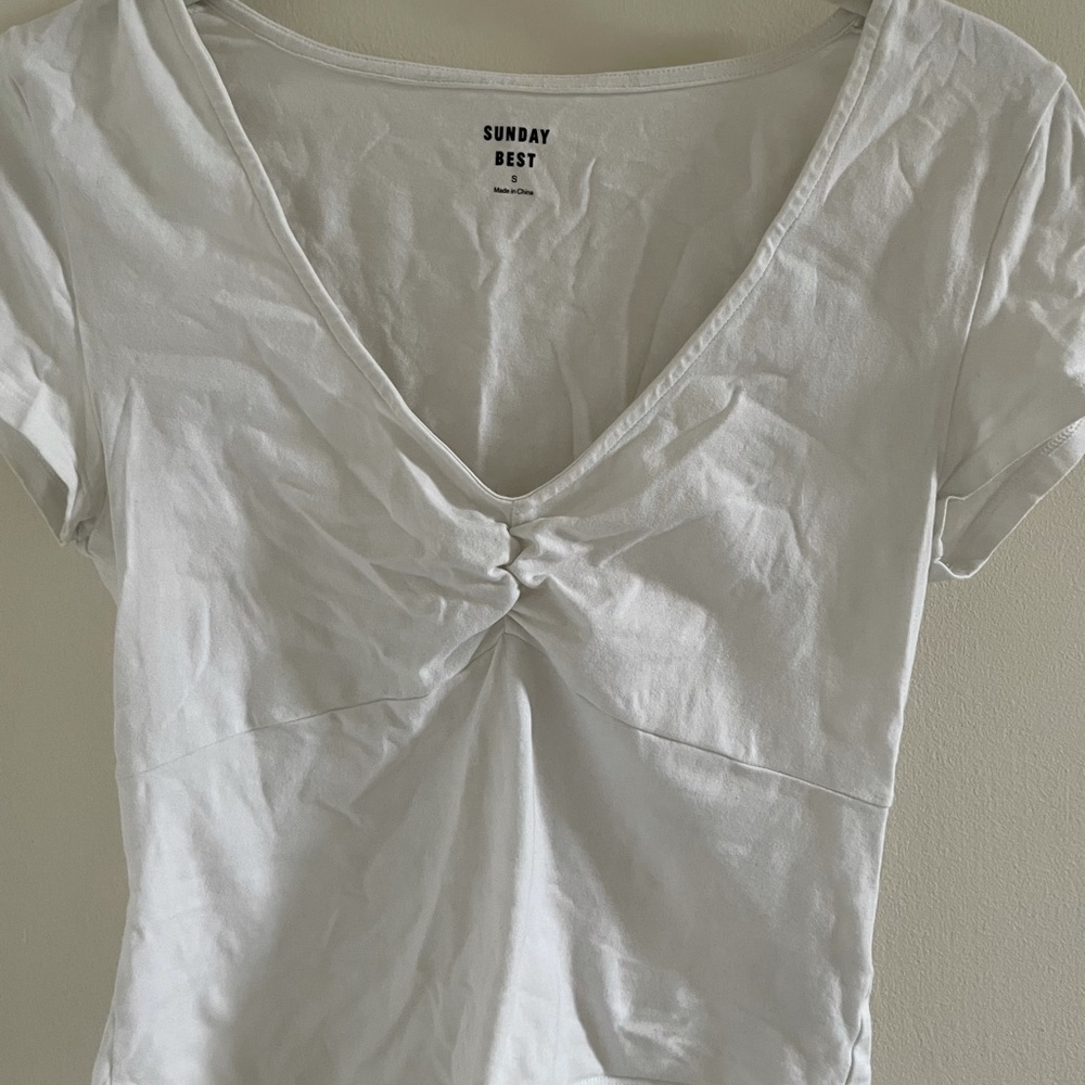 White smocked crop top